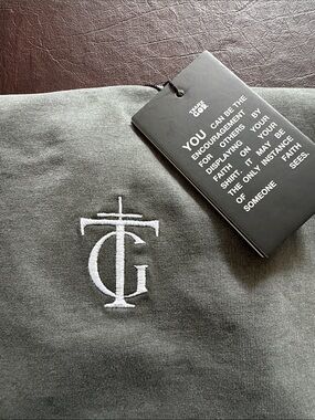 NWT Thank God Embroidered TG T shirt  - size Small